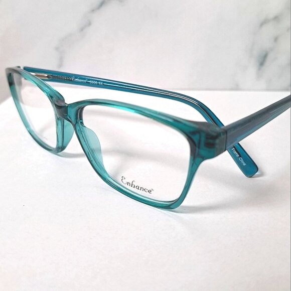NEW Azure Green Rx'able Eyeglass Frame, glasses, full rim 54-15-145 modern - Picture 1 of 3